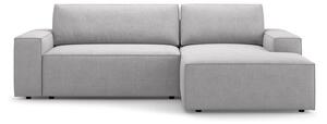 Jasnoszary rozkładany narożnik z materiału bouclé (prawostronny) Jodie – Micadoni Home