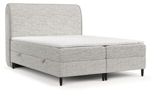 Jasnoszare łóżko boxspring ze schowkiem 140x200 cm Melba – Maison de Rêve