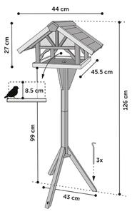 FLAMINGO Karmnik dla ptaków na stojaku Vintro, 44x45,5x126 cm