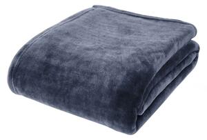 Ciemnoniebieski koc z mikropluszu 130x170 cm Raschel Velvet – Catherine Lansfield