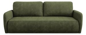 Zielona rozkładana sofa z tkaniny szenilowej ze schowkiem 218 cm Lilo – Makamii