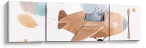 Obraz - Akwarela słoń w samolocie (170x50 cm)