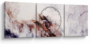 Obraz - Fioletowy marmur N⁰1 (z zegarem) (90x30 cm)