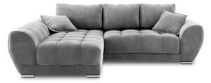 Szary rozkładany narożnik z aksamitnym obiciem Windsor & Co Sofas Nuage, lewostronny