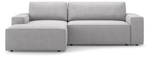 Jasnoszary rozkładany narożnik z materiału bouclé (lewostronny) Jodie – Micadoni Home