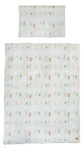 Jasnozielona bawełniana pościel dziecięca do łóżeczka 100x135 cm Woodland Buddies – Roba