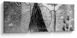 Obraz - Malarstwo afrykańskie (z zegarem) (90x30 cm)