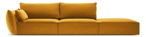 Musztardowa aksamitna sofa lewostronna 264 cm Vanda – Mazzini Sofas