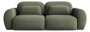 Zielona sztruksowa rozkładana sofa ze schowkiem 266 cm Kini – Makamii