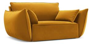 Musztardowy aksamitny fotel Vanda – Mazzini Sofas