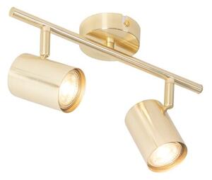 Nowoczesna lampa sufitowa mosiądz 2-światła regulowana - Jeana