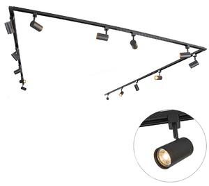 Inteligentny 1-fazowy system oświetlenia szynowego z 14 żarówkami Wifi GU10 czarny - Iconic Jeana