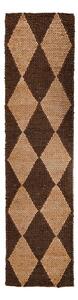 Brązowo-naturalny chodnik z mieszanki juty tkany ręcznie 80x230 cm Effie Diamond – Flair Rugs