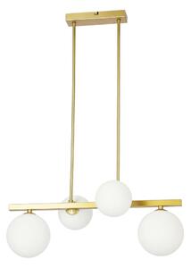 Lampa wisząca w biało-złotym kolorze ze szklanym kloszem Kama – Candellux Lighting