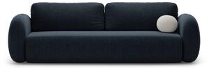 Ciemnoniebieska rozkładana/ze schowkiem sofa z tkaniny szenilowej 262 cm Tonale – Cosmopolitan Design