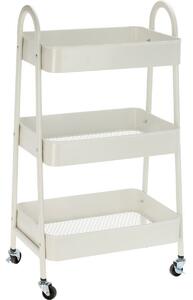 Storage Solutions Metalowy wózek kuchenny 3 półki 44 x 31,5 x 79,5 cm, biały