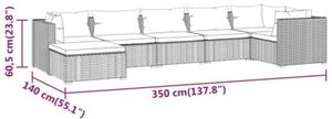 Zestaw Mebli Ogrodowych Komplet Wypoczynkowy Z Poduszkami 7-Częściowy Brązowy Rattan Na Taras Balkon Ogród