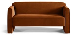 Aksamitna sofa w kolorze terakoty 140 cm Abby – Micadoni