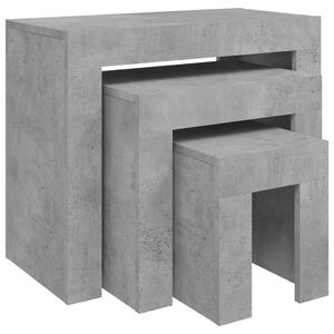 Stoliki kawowe wsuwane pod siebie, 3 szt., szarość betonu