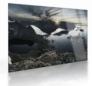 Obraz na szkle - Norweskie góry (70x50 cm)