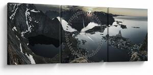 Obraz - Norweskie góry (z zegarem) (90x30 cm)