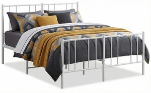 Białe metalowe łóżko małżeńskie w stylu loft 140x200 cm T1-T97