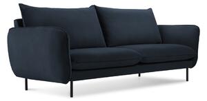 Ciemnoniebieska aksamitna sofa 160 cm Vienna – Cosmopolitan Design