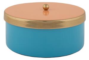 Niebieski metalowy pojemnik dekoracyjny ø 16x6 cm Double Funky – PT LIVING