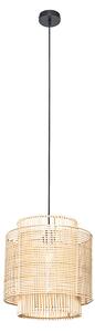 Orientalna lampa wisząca rattan 34 cm - Maiken Oswietlenie wewnetrzne