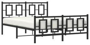 Czarne metalowe łóżko małżeńskie 160x200cm - Esenti