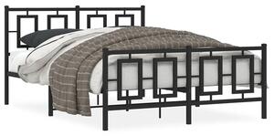 Czarne metalowe łóżko małżeńskie 140x200cm - Esenti