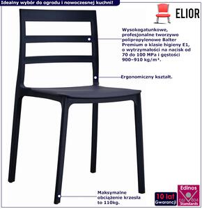 Czarne minimalistyczne krzesło tarasowe - Awio