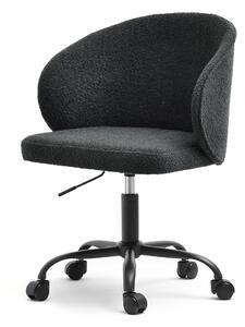 Komfortowy czarny boucle fotel biurowy sensi move na kółach do pracowni