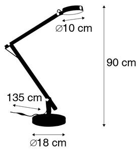 Nowoczesna lampa stołowa czarna z diodami LED - Etienne Oswietlenie wewnetrzne