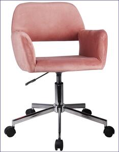 Różowy tapicerowany fotel obrotowy - Frokter