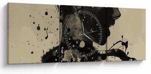 Obraz - Kobieta jazzowa (z zegarem) (90x30 cm)