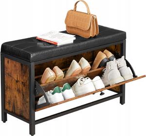 Industrialna szafka na buty z tapicerowanym siedziskiem - Divaxi