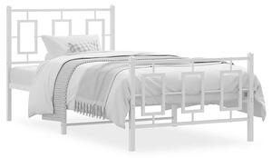 Białe metalowe łóżko jednoosobowe 100x200 cm - Esenti