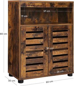 Loftowa szafka łazienkowa z ażurowymi drzwiczkami - Xinis