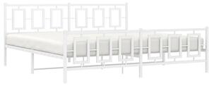 Białe metalowe łóżko małżeńskie 180x200 cm - Esenti