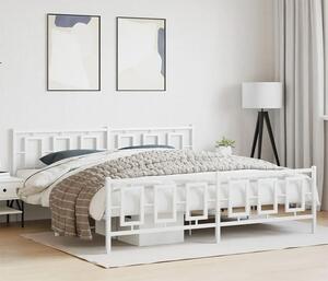 Białe metalowe loftowe łóżko małżeńskie 200x200 cm - Esenti