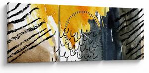 Obraz - Abstrakcyjna akwarela (z zegarem) (90x30 cm)