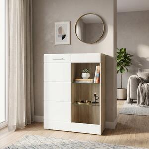 Komoda 1D Imola Dąb Sonoma 80 cm Biały mat