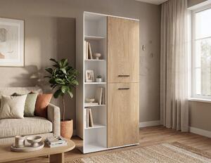 Regał 2D do salonu Natura 80 cm Biały Dąb Cremona Torro