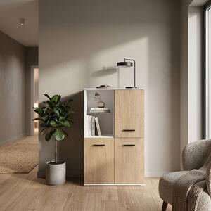 Komoda 3D Natura 80 cm Biały, Dąb Cremona Torro