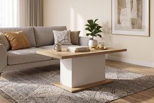 Ława prostokątna do salonu Biała Dąb Cremona Torro Natura 120 cm