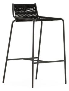 Czarny metalowy hoker (wysokość siedziska 65 cm) Emily – Marckeric