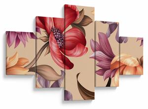 Obraz - Vintage Flowers (125x70 cm)