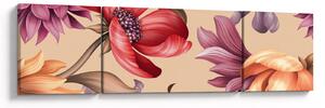 Obraz - Vintage Flowers (170x50 cm)
