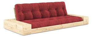 Czerwona sztruksowa rozkładana sofa 244 cm Base – Karup Design
